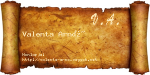 Valenta Arnó névjegykártya